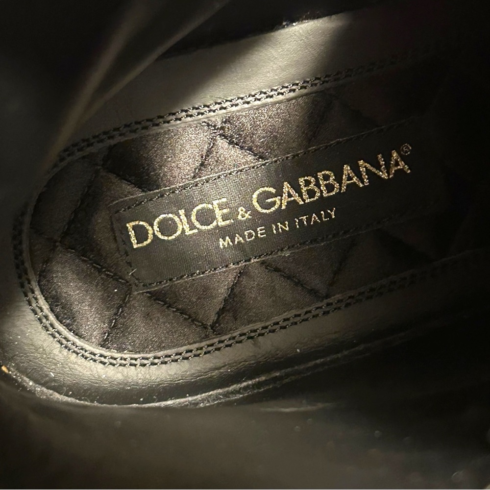 Dolce & Gabbana 9 Naxos combat boot studded jeweled lace‎ up zip crown embossed - Picture 4 of 16